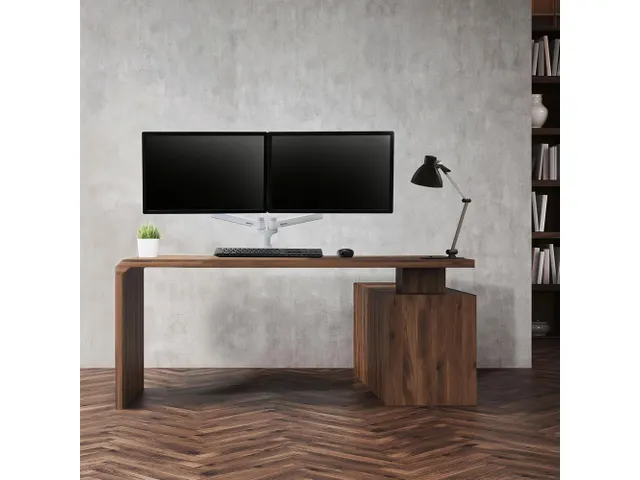 Monitorarm Lx Side By Side No Mount Grommet Wit 2 schermen 27 Inch
