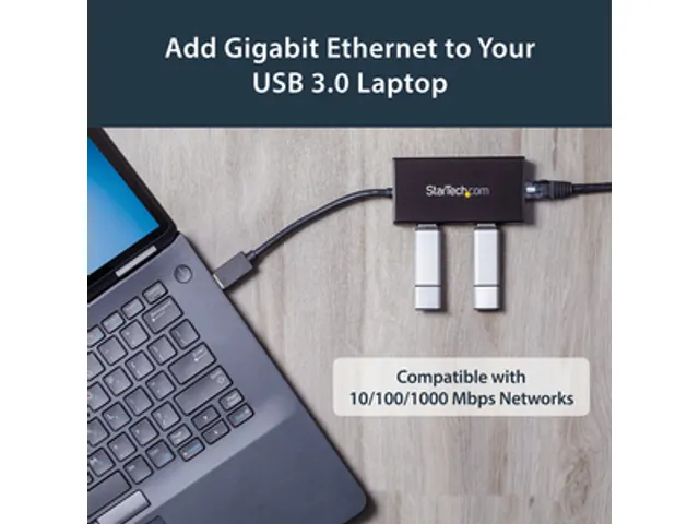 Draagbare USB 3.0 Hub met Gigabit Ethernet