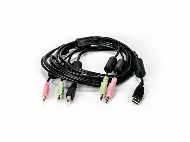 Vertiv Avocent CBL0134, 1,8 m, USB, USB, Zwart, USB, 1-USB, 2-3.5mm