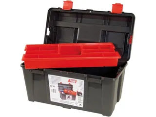 TAYG Gereedschapskoffer PP 445x235x230mm met Inlegbak 24 L Zwart/Rood - 1