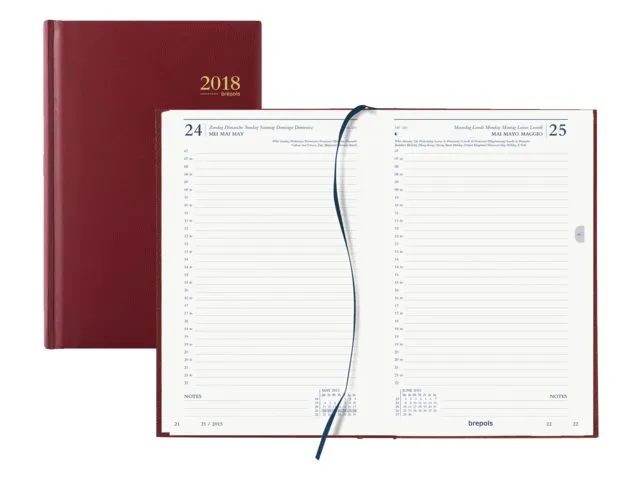 Agenda 2027 Brepols Saturnus Luxe 1dag/1pagina bordeaux