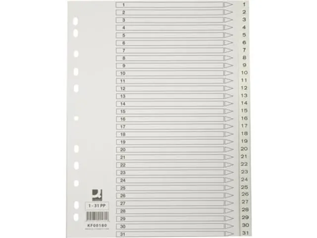 Tabbladen PP Set 1-31 Met Indexblad A4 11-Gaats Wit Personaliseerbaar