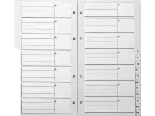 Telefoonregister navulling Kangaro A-Z 200x100mm 4-rings