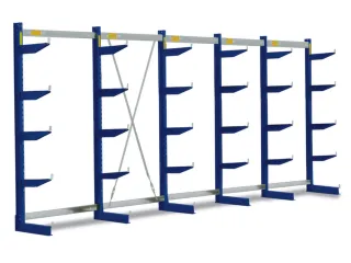 Draagarmstelling 1980x5366x700mm 5etages 840kg/etage Ral5010 - 1