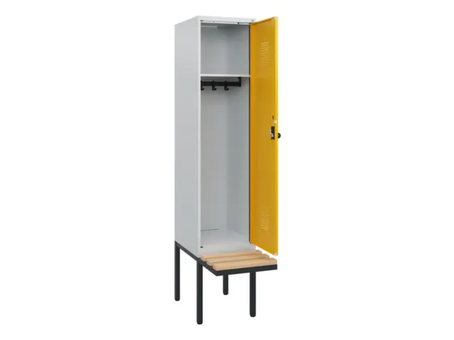 locker met bank,HxBxD 1950x400x815mm,1vak,vak B 400mm,draaigrendel
