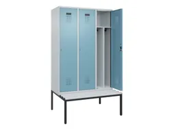 locker met bank,voor scheiding van kleding,HxBxD 2120x1200x815mm,3vak