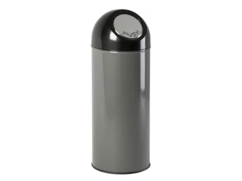 Afvalbak met pushdeksel en binnenemmer 55 Liter Metallic