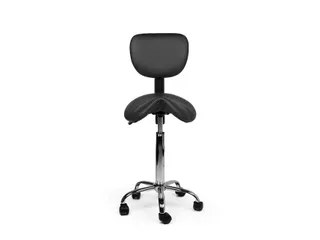 Zadelkruk Office rugleuning medium harde wielen zwart - 3