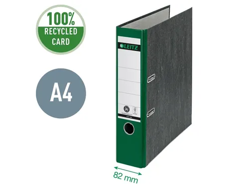 Ordner Leitz 1080 A4 80mm groen gewolkt 100% gerecycled karton