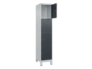 lockerkast,HxBxD 1950x400x500mm,1x4vakken,vak B 400mm,cil.-slot,voeten - 1
