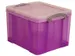 Boîte De Rangement 35 Litres Transparent Pourpre