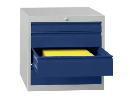 ladekast HxBxD 600x715x600mm 4laden slot RAL7035 front RAL5010