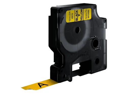 Labeltape Dymo 45018 D1 S0720580 12mmx7m zwart op geel