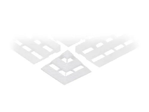 Hoekstuk Hd-pe Lxbxh 110x110x25mm Wit