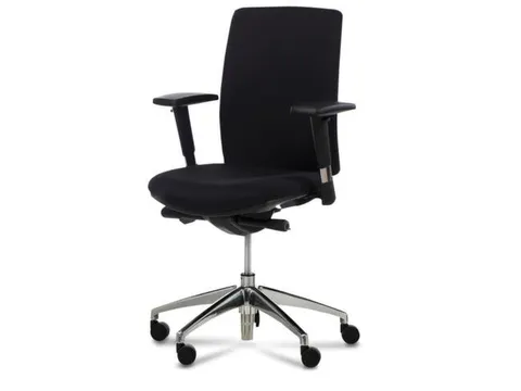 Bureaustoel Zwart Synchroonmechaniek Voetkruis Gepolijst