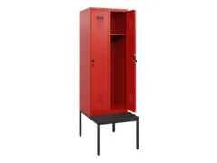 locker met bank,HxBxD 1950x600x815mm,2vak,vak B 300mm,draaigrendel