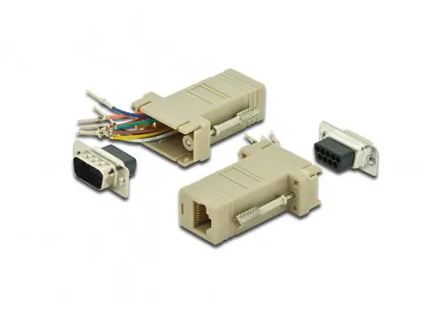 RS-232 adapter DB9 M Naar RJ45 F Modulair voor zelfmontage