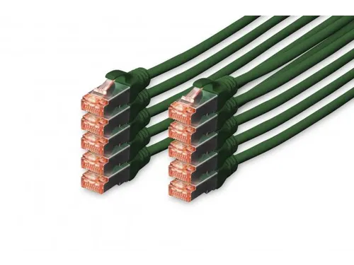 CAT 6 S-FTP patchkabel Cu LSZH AWG 27/7 Lengte 2m 10 stuks Groen