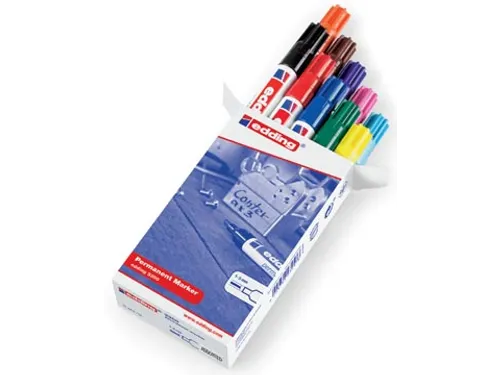 Permanent Marker E-3300 Doos Van 10 Stuks Assorti