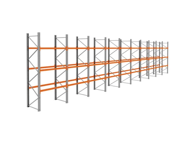 palletstelling,basis+9xaanbouw,HxBxD 3990x19350x1100mm,vakl. 3000kg