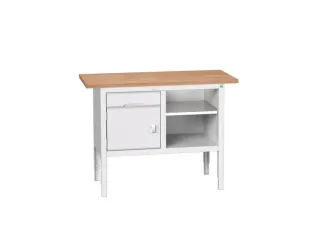 werkbank,HxBxD 830-930x1250x600mm,multiplexblad,uitrusting: 1lade,kast - 1