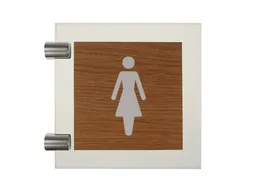 Premium Pictogram Glasslook Houtlook Dames 150x150mm