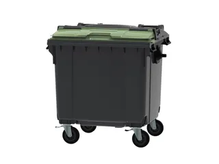 Container 1100 liter split deksel Grijs Groen - 1