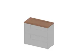 kantoorstelling HxBxD 815x900x450mm 2 OH houten vloer aluminium noten