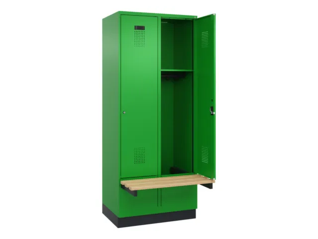 locker met bank,HxBxD 1950x800x815mm,2vak,vak B 400mm,cilinderslot