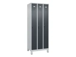 locker,HxBxD 1950x750x500mm,3vak,vak B 250mm,draaigrendel,voeten