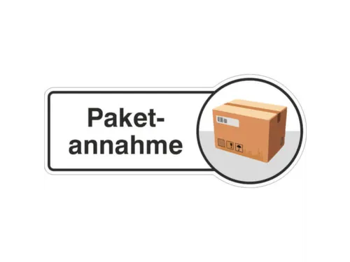 aanwijzingsbord,Pakketaanname,PVC,om te verlijmen,HxB 130x300mm