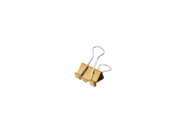 Papierklem Foldback mauly 214 Goud 19mm 12 Stuks