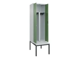 PBM-locker met bank,HxBxD 2120x600x815mm,2vak,vak B 300mm,cil.-slot - 2