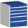 ladekast HxBxD 700x650x650mm 5laden romp RAL7035 front RAL5010