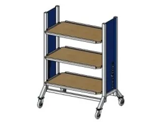 Mobiele Bijzettafel 900x610x1510mm 3verstelbare Uitschuifbare Legborde - 2