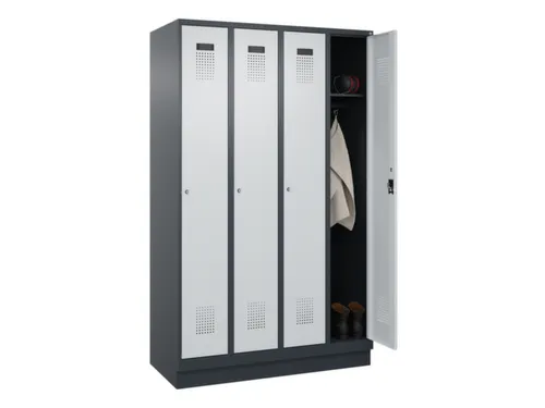 locker,HxBxD 1950x1200x500mm,4vak,vak B 300mm,cil.-slot,sokkel
