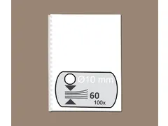 Bindrug GBC 10mm 21-rings A4 wit 100stuks