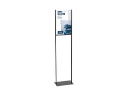 Infostandaard zwart metaal met acryl bord A3