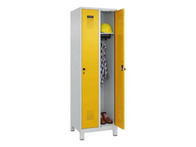 locker,HxBxD 1950x600x500mm,2vak,vak B 300mm,draaigrendel,voeten