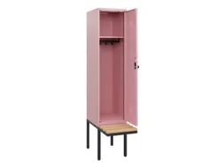 locker met bank,HxBxD 1950x400x815mm,1vak,vak B 400mm,draaigrendel