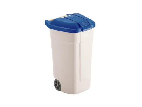 Afvalbak Voor Buiten 100 Liter Blauw Beige