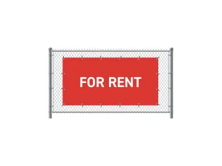 Hekwerkbanner 200x100 cm Rood met Engelse Print FOR RENT - 1