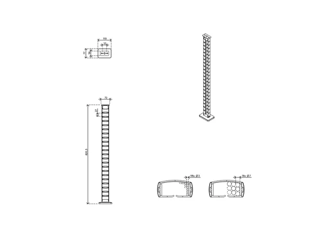 Guide-câbles Addit 34.453 noir 82cm