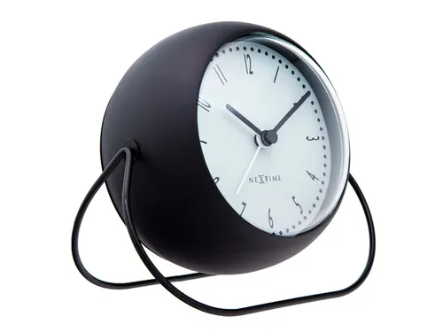 Wekker NeXtime Bubble alarm clock 11x8cm zwart metaal