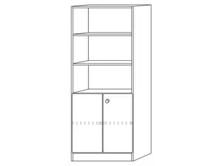 combikast,HxBxD 2004x800x420mm,3 OH,dubbele vleugeldeur,3xhouten vloer - 2