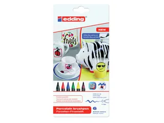 Brushpen Edding 4200 Porselein Familie Assorti Etui à 6 Stuks - 1