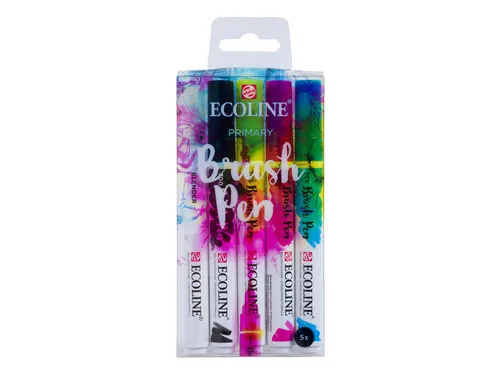Brushpen Talens Ecoline set à 5 stuks primair