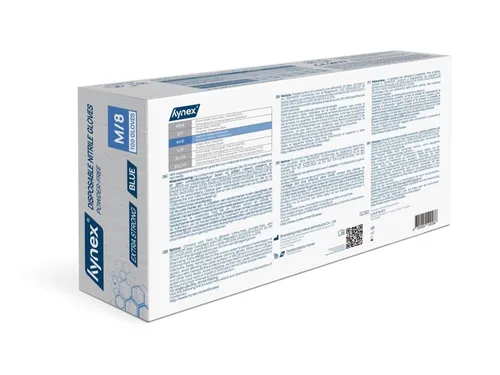 Handschoen Hynex nitril M blauw extra sterk 5gr 100 stuks