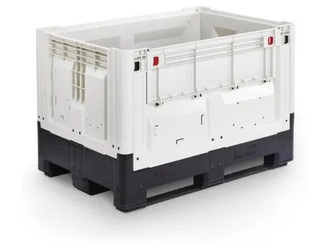 Palletbox,HxLxB 805x1200x800mm,565l,PE,zwart/ivoorkleurig