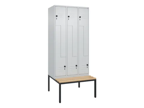 Z-garderobekast,HxBxD 2120x900x815mm,6vak,vak B 300mm,draaigrendel